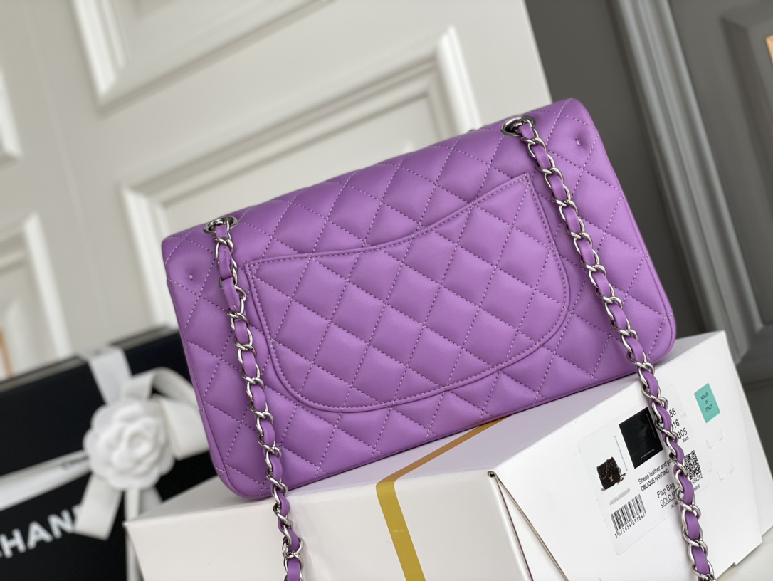 Ch@nel Flap Bag-Lambskin Leather-25CM