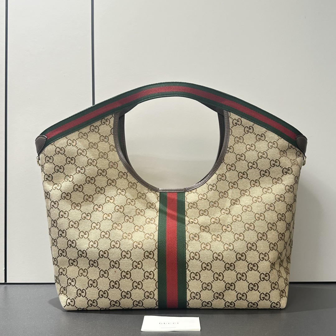 Gv*c*giglio large tote bag in beige and brown gg canvas-60*47*16cm