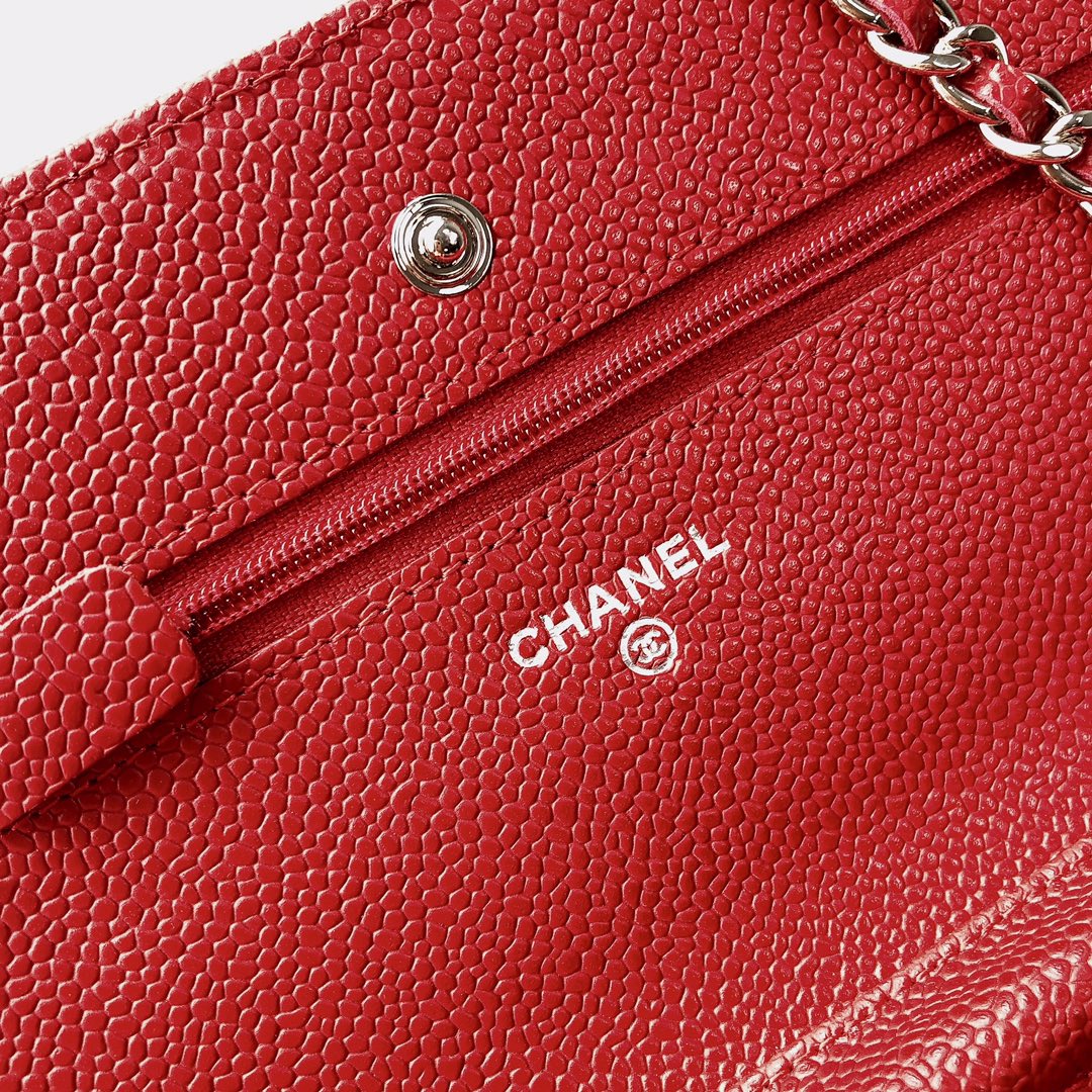 Ch@nel Wallet On Chain-Silver Hardware-19*12*3.5CM