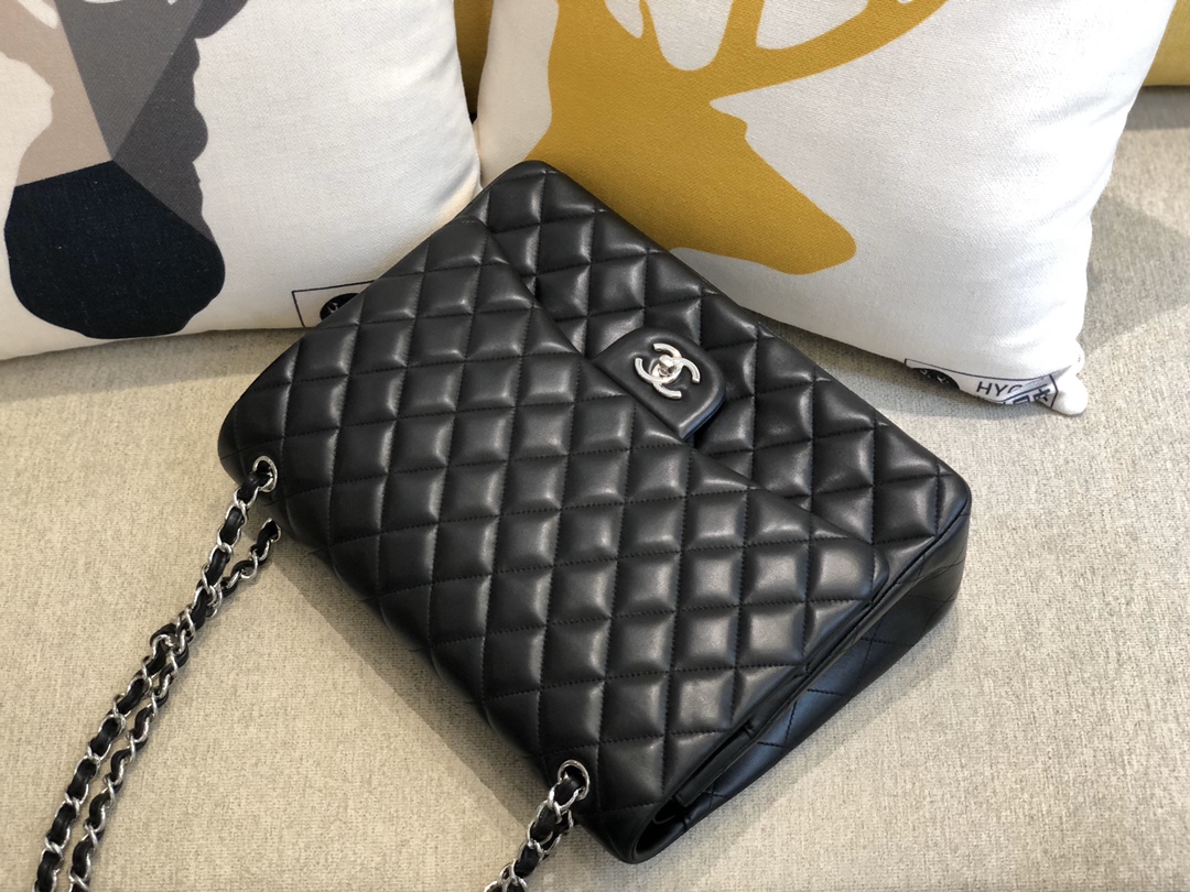 Ch@nel Flap Bag-Lambskin Leather-Maxi-33CM