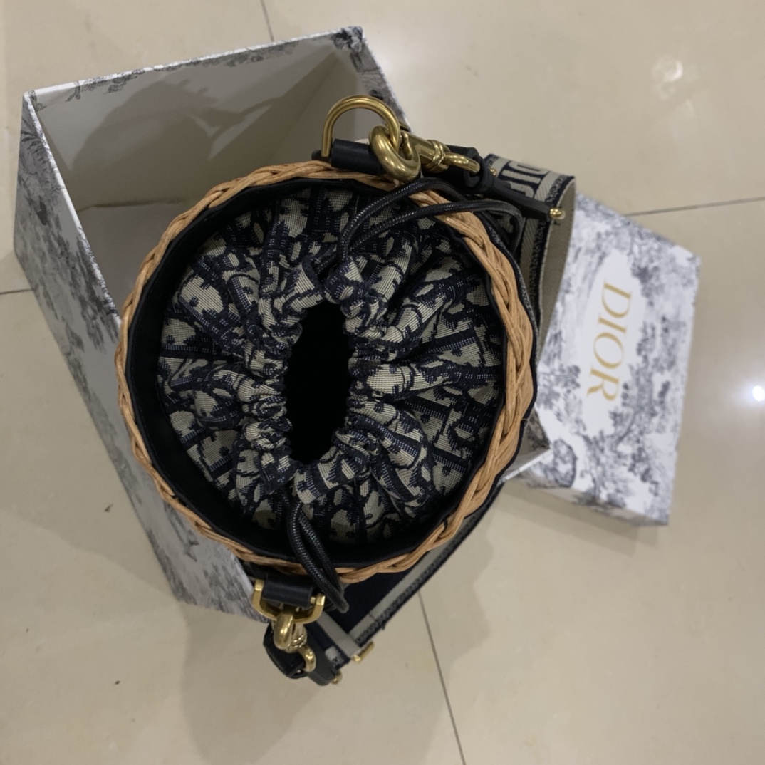 D*or bamboo woven round bag-18*19cm