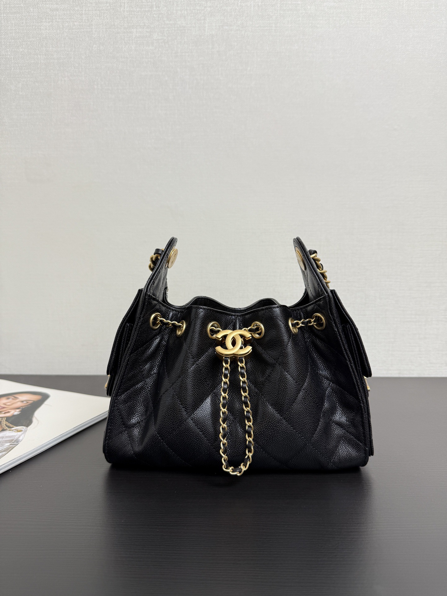 Ch*nel Caviar Quilted Mini Ch**el 25 Handbag Black-20x22x12.5CM