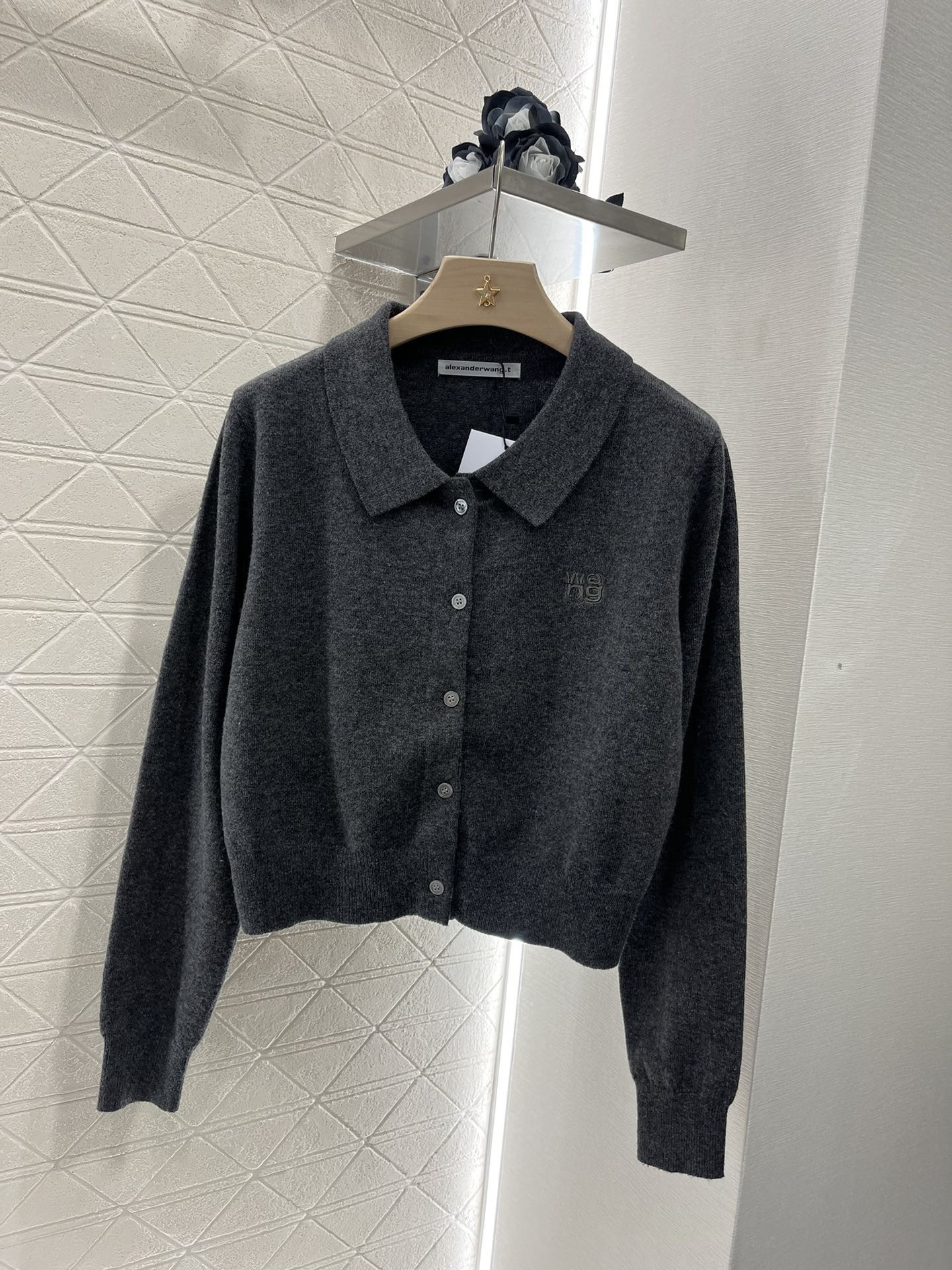 A1exa*der wang stacked-logo cardigan