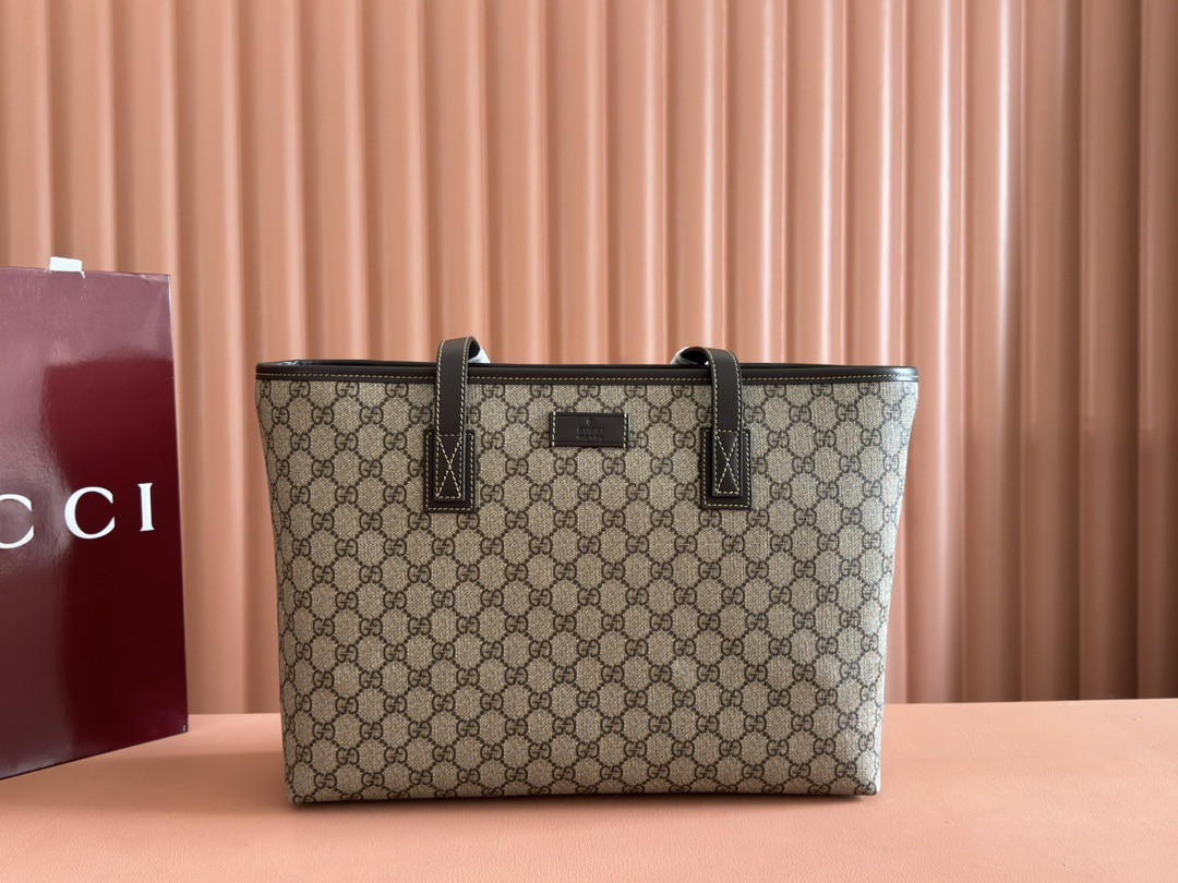 Gvc*1 GG Svp*me Monogram Medium Zippered Shopping Tote-38*28*11CM