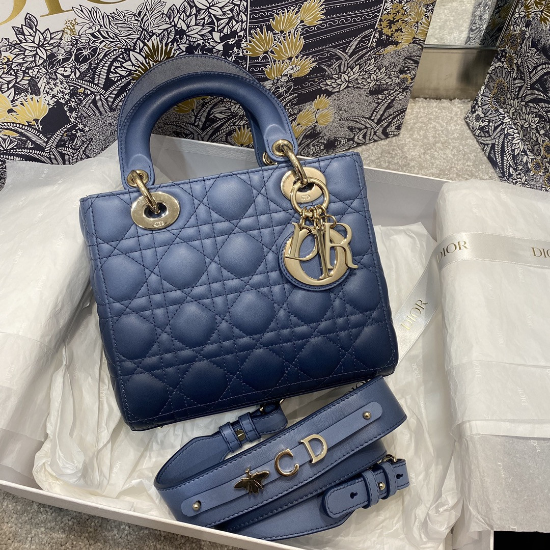 lady D*or bag-gold hardware-20*16.5*8cm