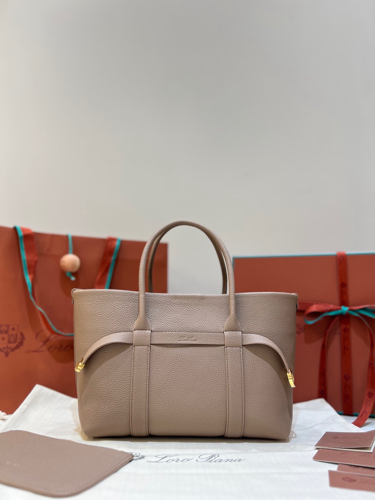 L0r0 P1ana ghiera shopper bag-28*19*12cm
