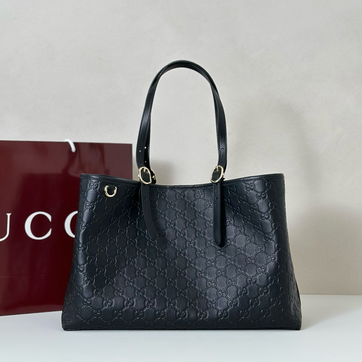 Guc-ci GG Emblem Tote Bag-38*25.5*15CM