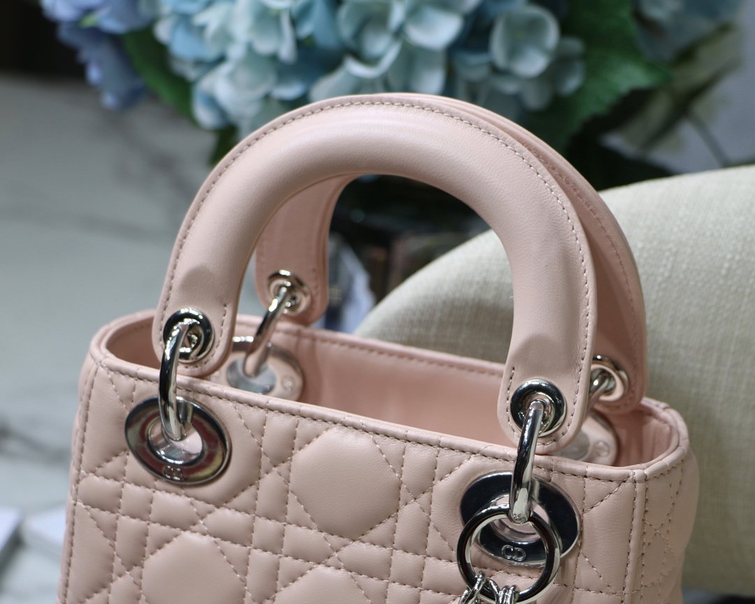 lady D*or with lambskin-17*15*8cm