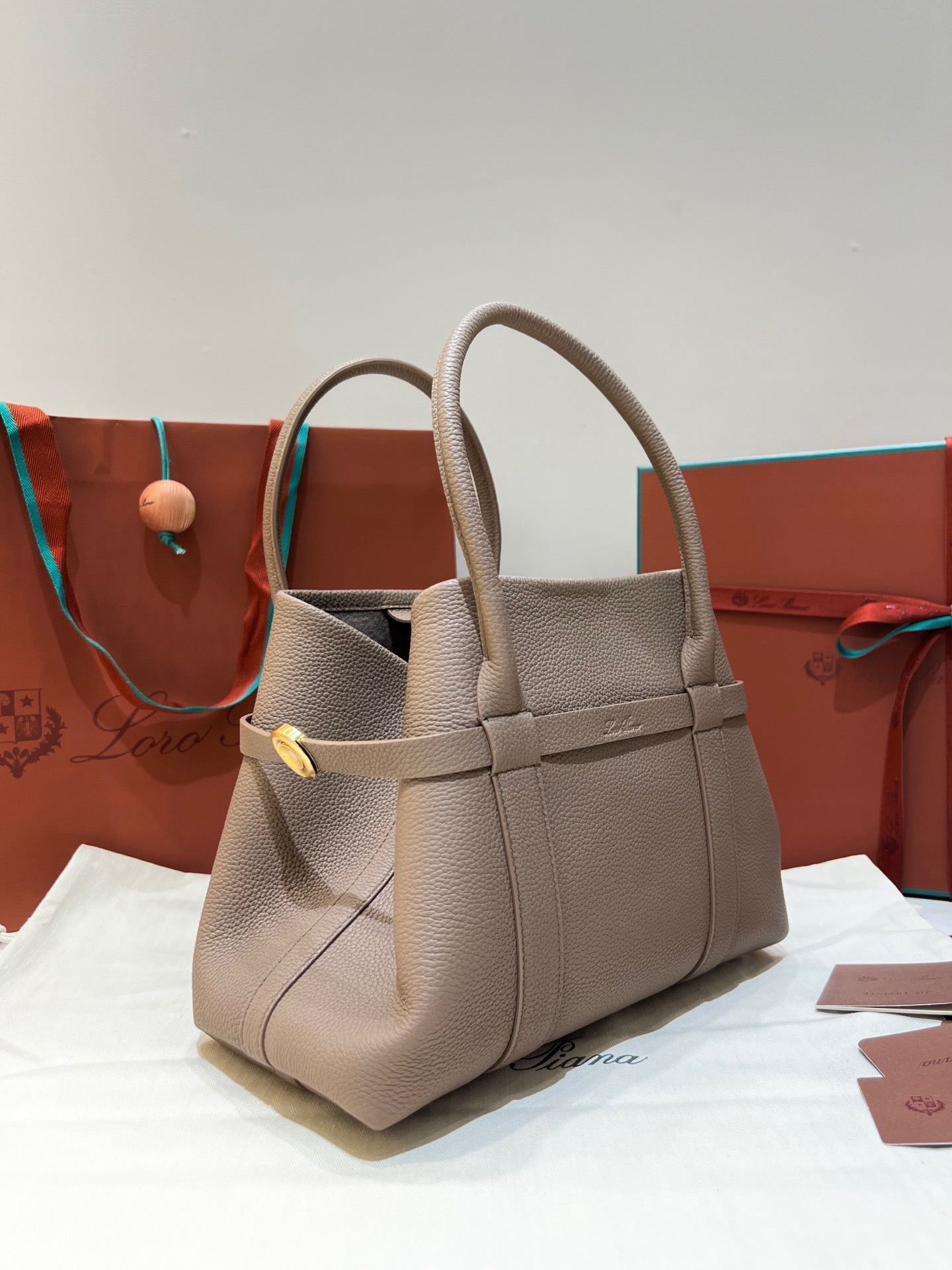L0r0 P1ana ghiera shopper bag-28*19*12cm