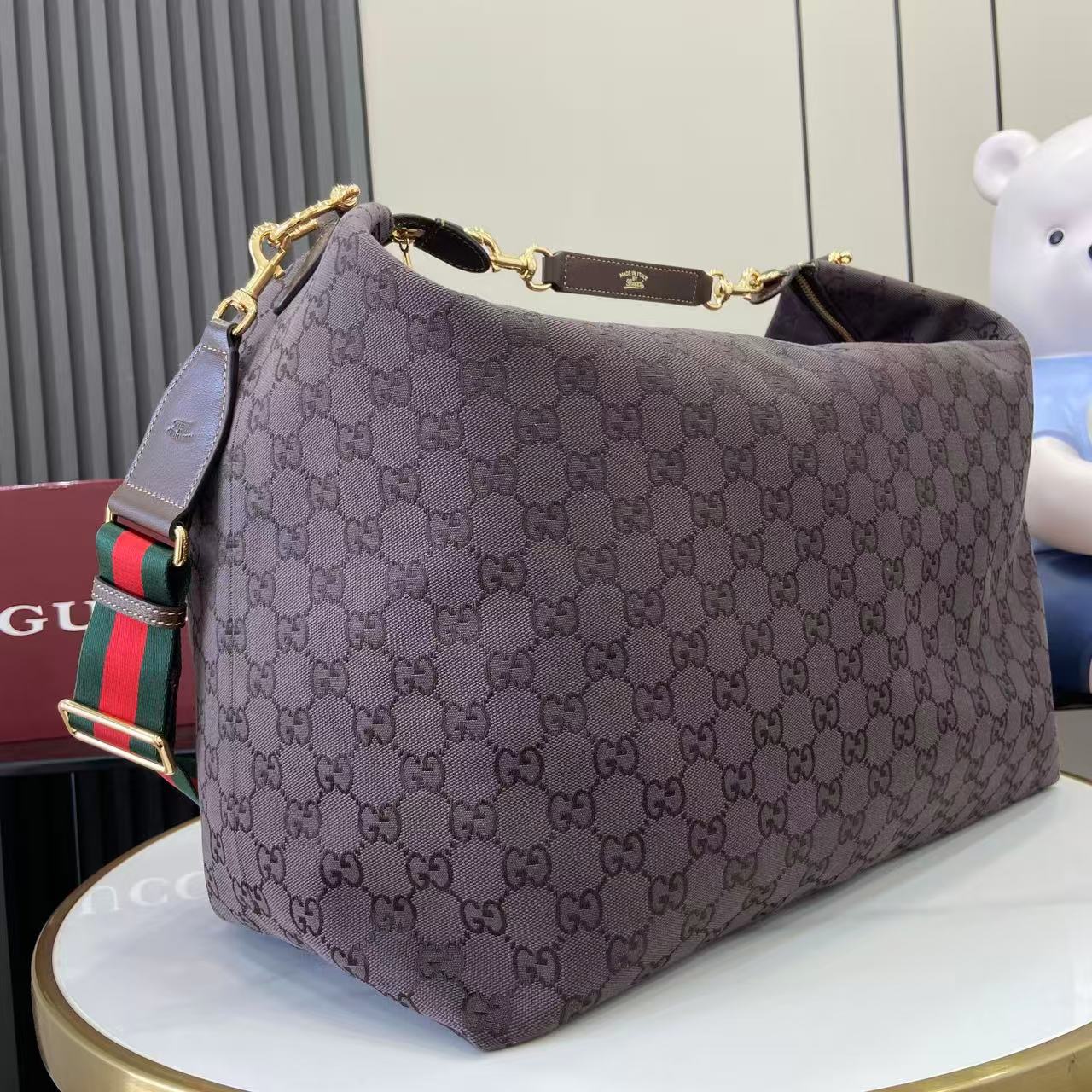 Guc*ci Brera GG Canvas Large Shoulder Bag-46*29*20.5CM