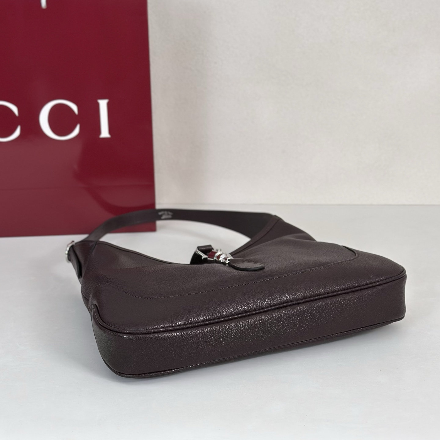 Gvc*1 Jackie Shoulder Bag In Brown Leather-31.5*21*5CM