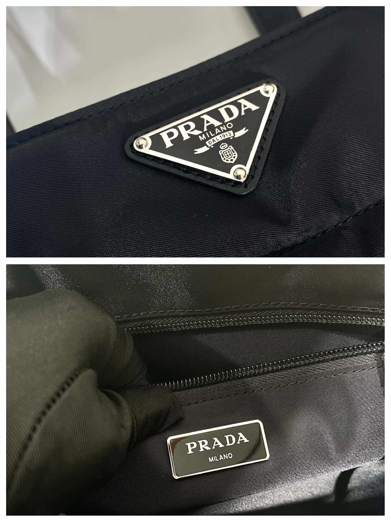 Pra*a 2vg318a re-nylon tote bag-33*30*13cm