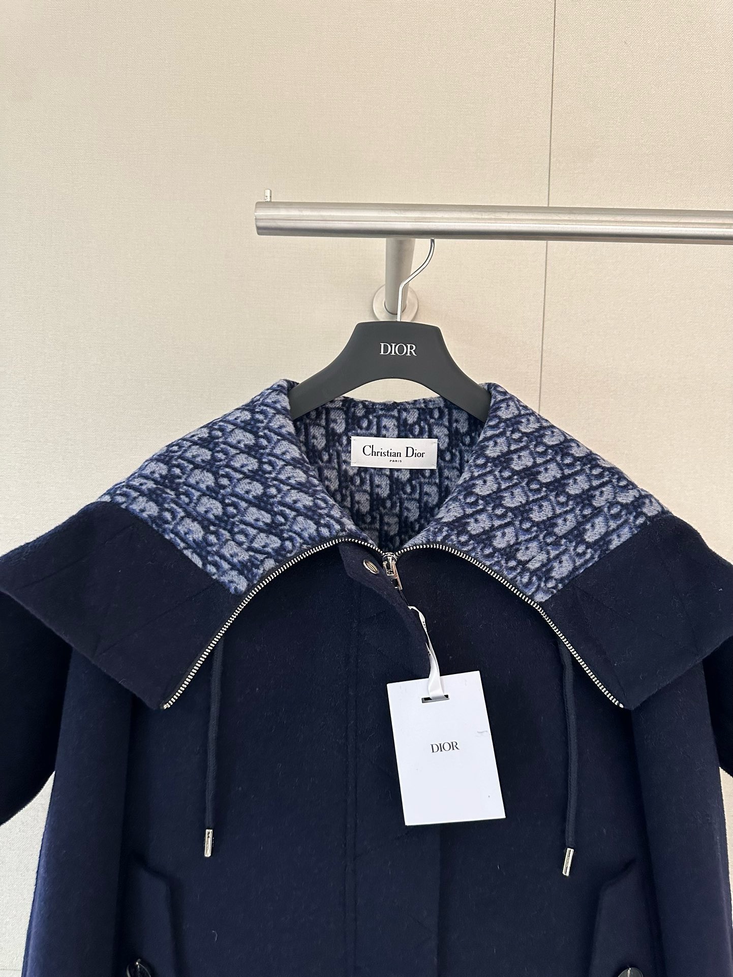 Di*r Navy Oblique Wool Jacket