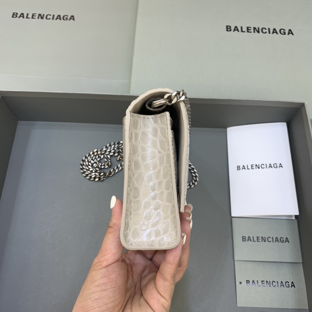 Ba*len*cia*ga hourglass wallet on chain-19*4*12cm