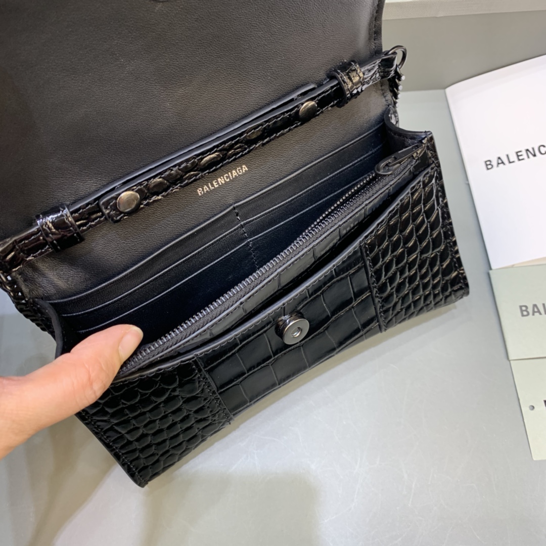 Ba*len*cia*ga hourglass wallet on chain-19*4*12cm