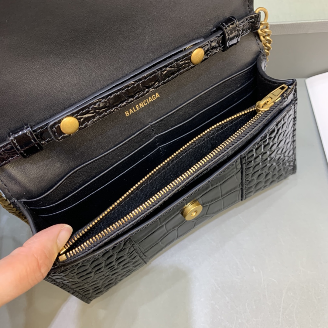 Ba*len*cia*ga hourglass wallet on chain-19*4*12cm
