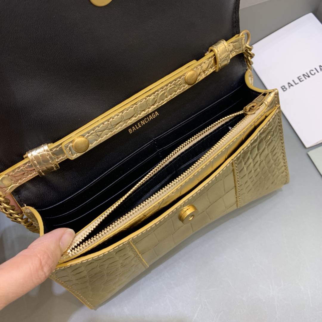 Ba*len*cia*ga hourglass wallet on chain-19*4*12cm