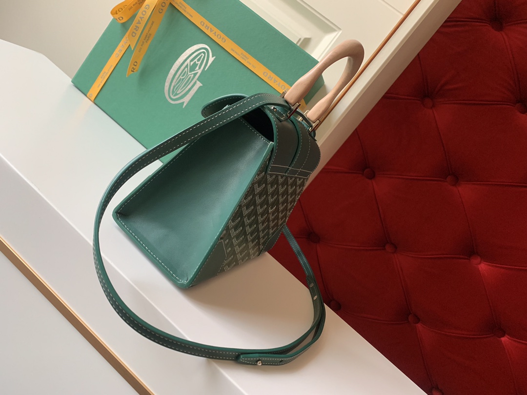 Go*ard coated canvas and leather saigon top handle bag-21cm
