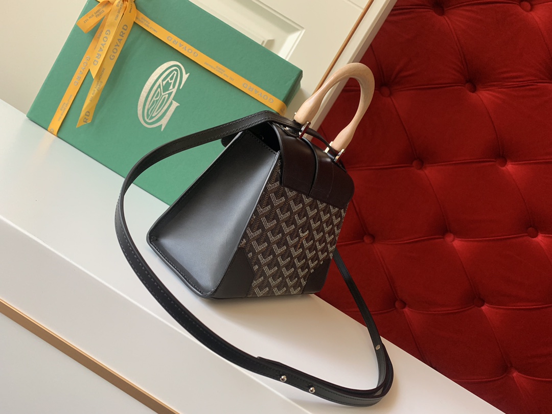 Go*ard coated canvas and leather saigon top handle bag-21cm