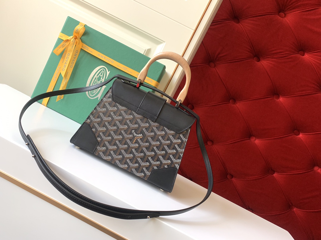 Go*ard coated canvas and leather saigon top handle bag-21cm