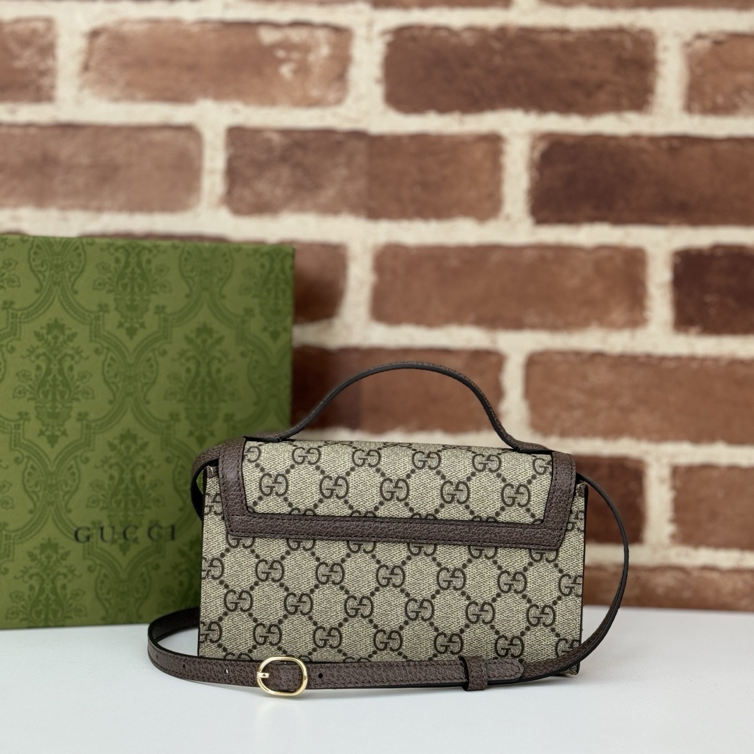 Gvc*1 ophidia mini bag in beige and ebony-18.5*11*5cm