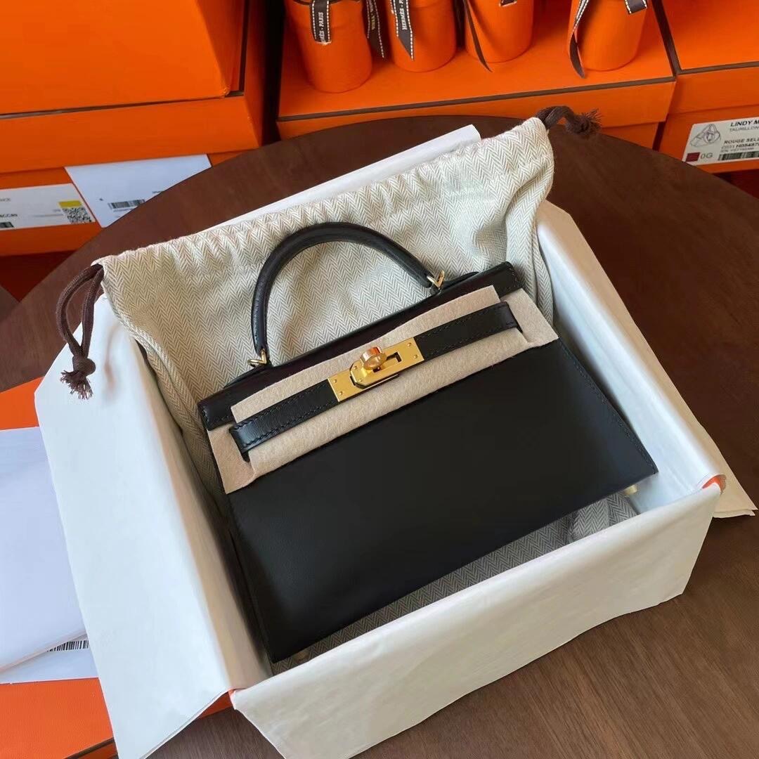 H**me5 mini kelly with box leather