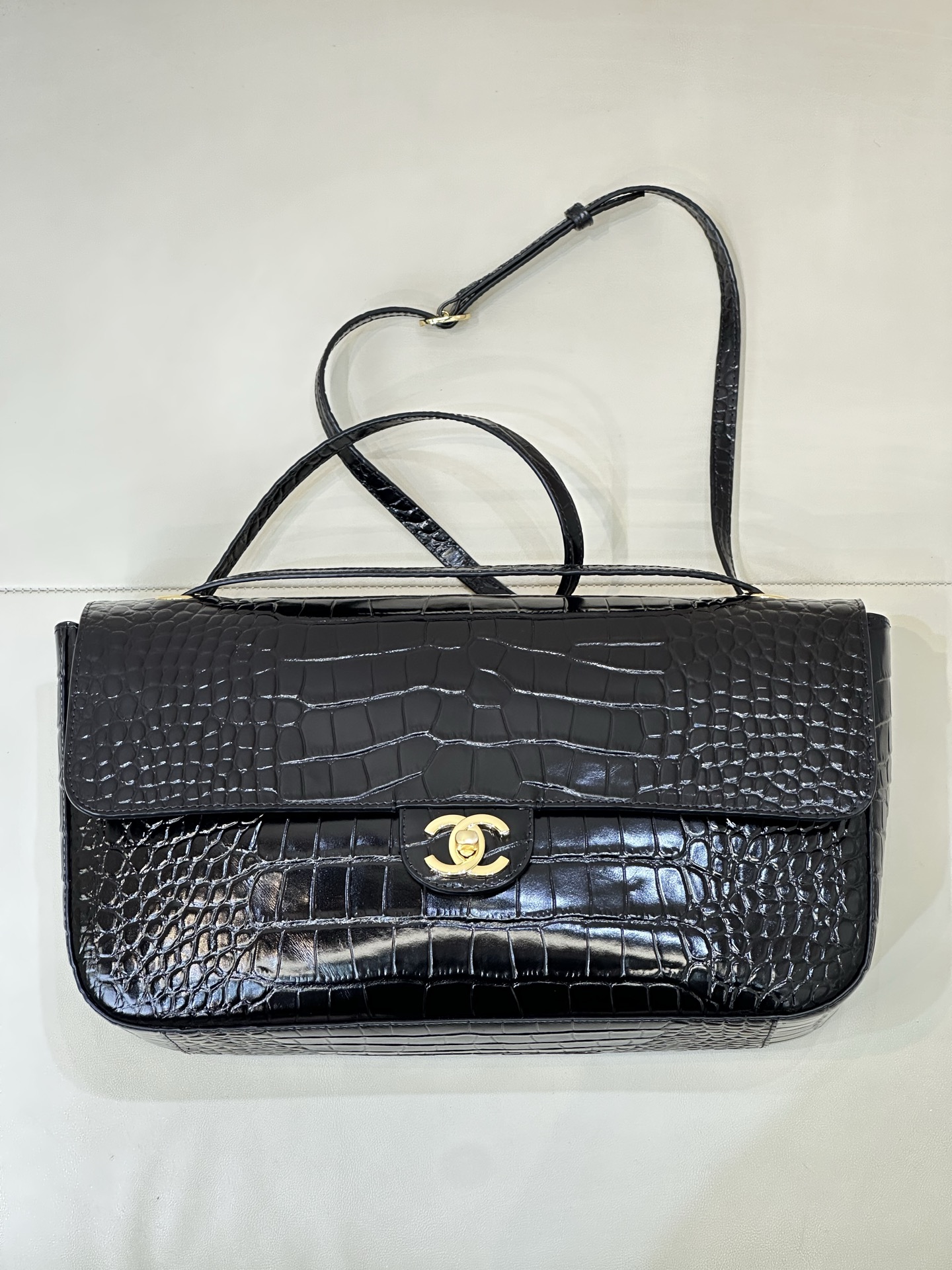 Ch@nel Maxi Flapbag , Grained Calfskinr-Tone Metal-19.5*32*10CM