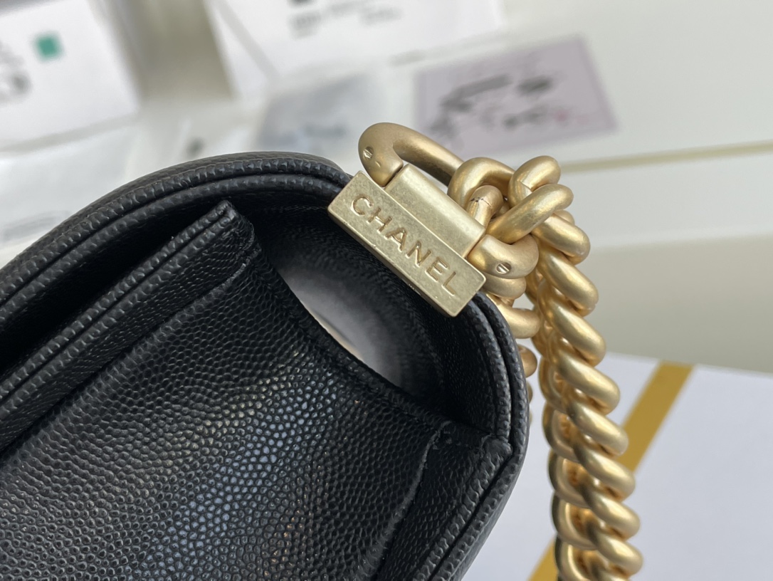 Ch@nel Boy Bag-Caviar-20CM