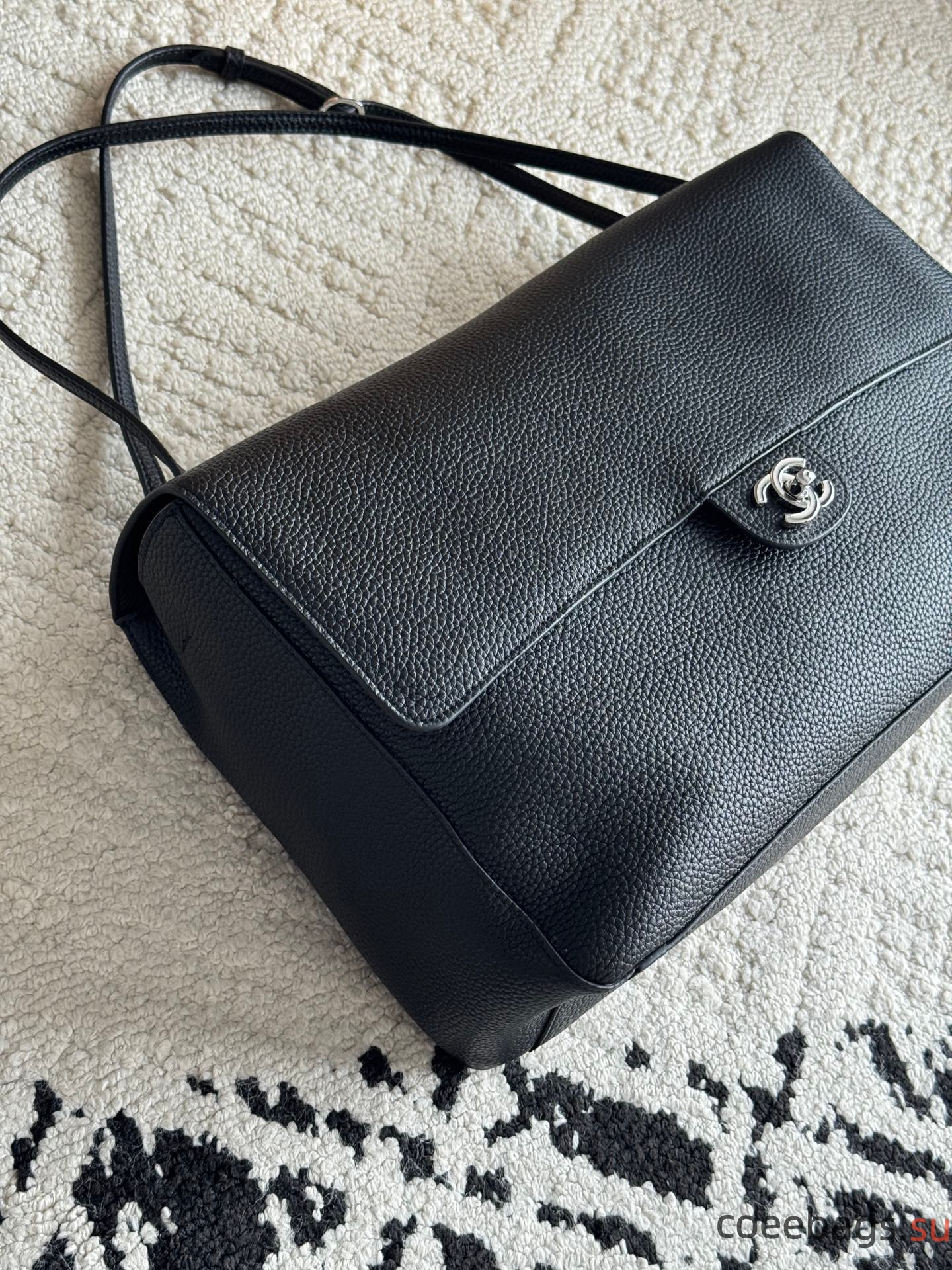 Ch@nel Maxi Flapbag , Grained Calfskinr-Tone Metal-26*38.5*11CM