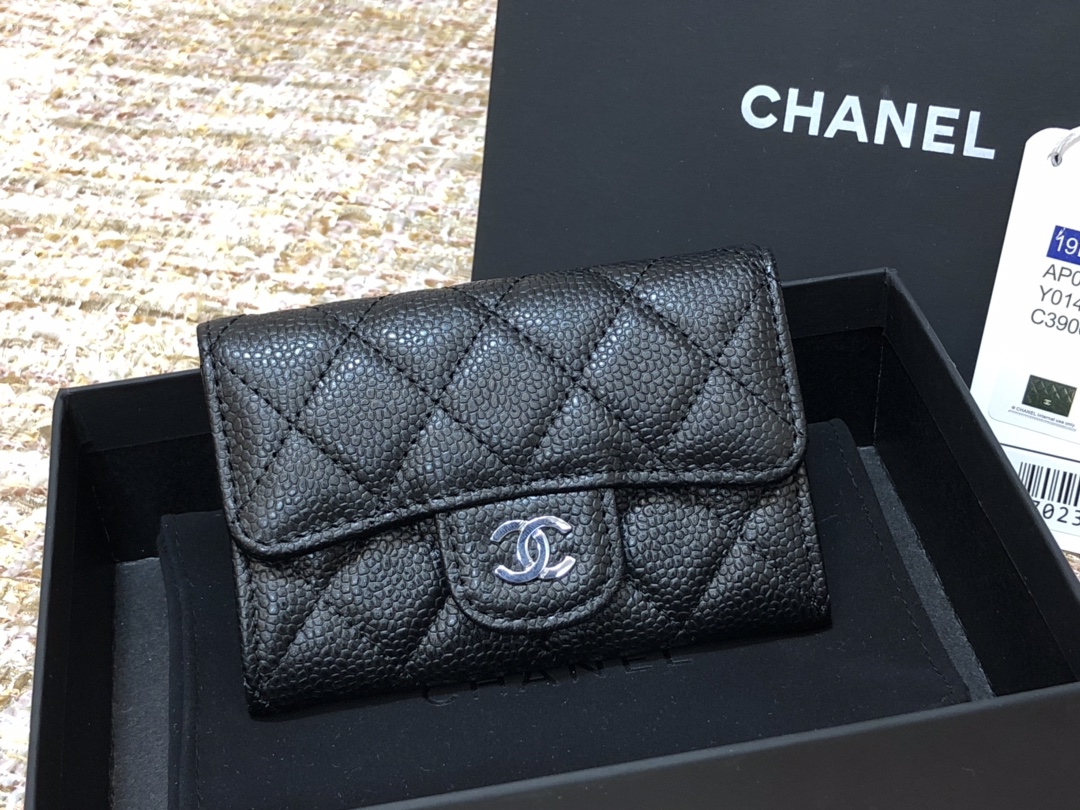 Ch@nel Wallet-Silver Harware-Caviar-11*10CM
