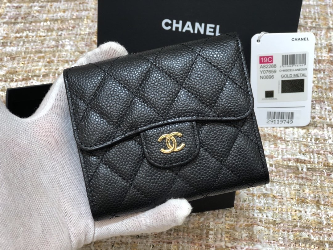 Ch@nel Wallet-Gold Harware-11*10CM