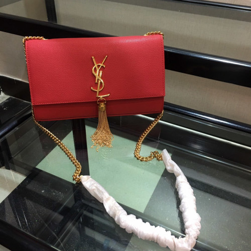 Y*L medium in grain de pouder embossed leather-24*14.5*5.5cm