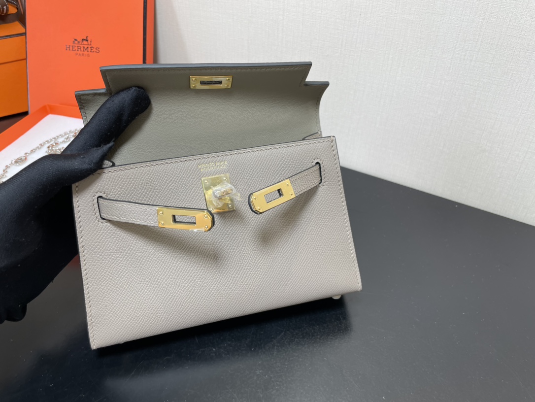 H**mes kelly-gold&silver hardware-19cm