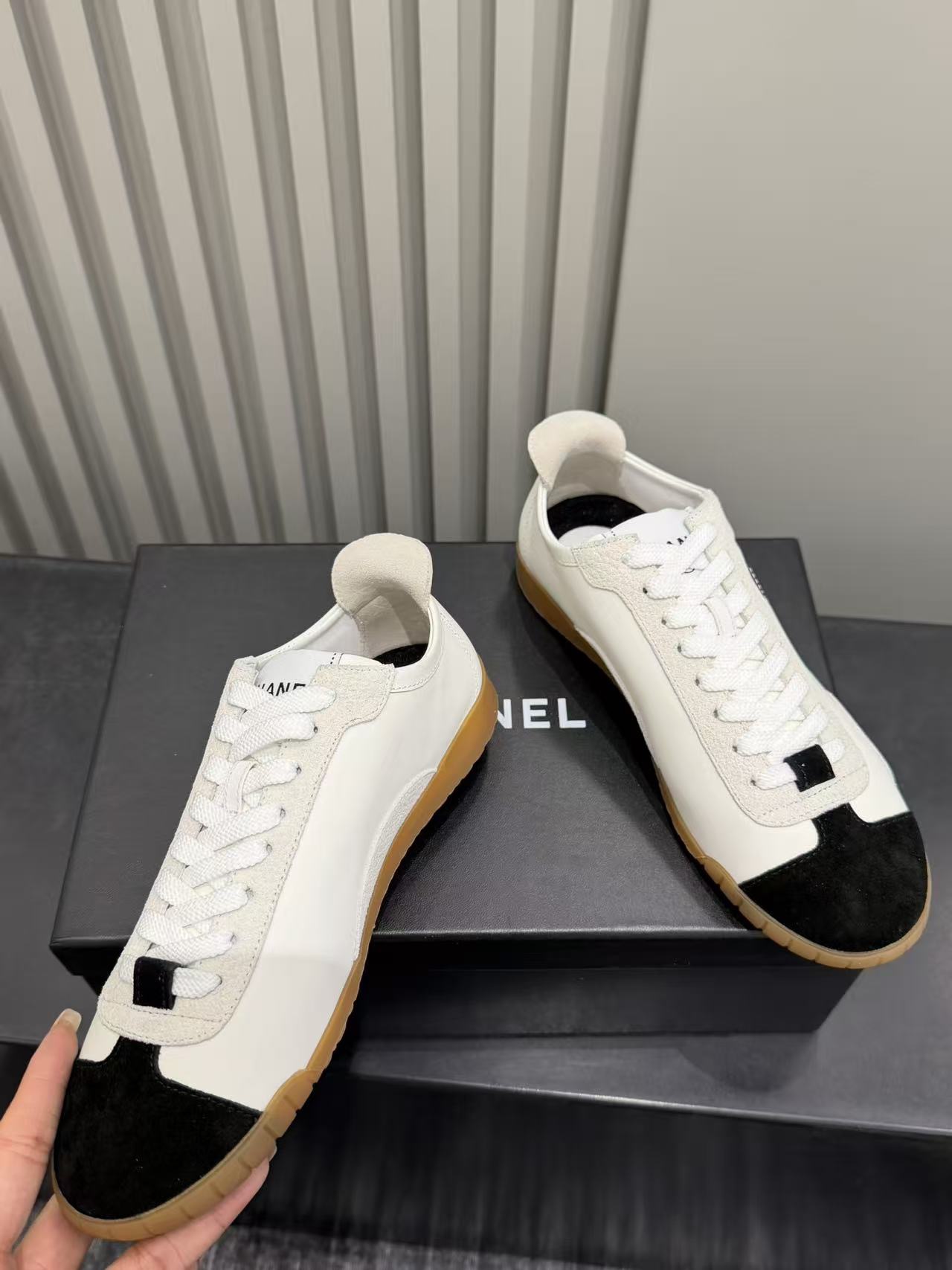 Ch@nel Sneakers - Calfskin & Embossed Suede Calfskin