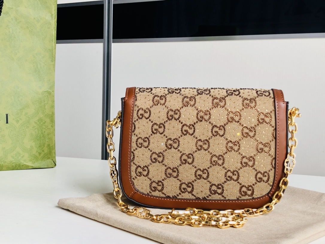 G*u*i 1955 horsebit shoulder bag-20.6*14.4*5.1cm