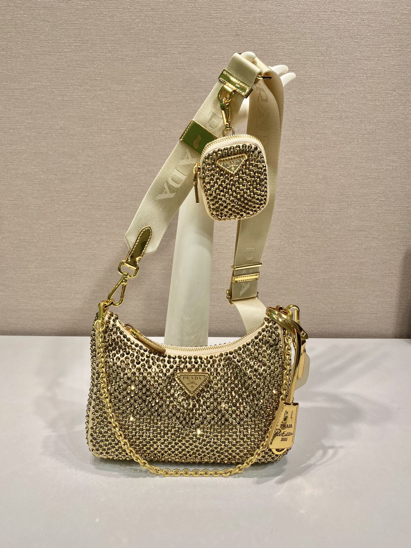 Pra*a 1bh204 nylon hobo bag-22*16*6cm