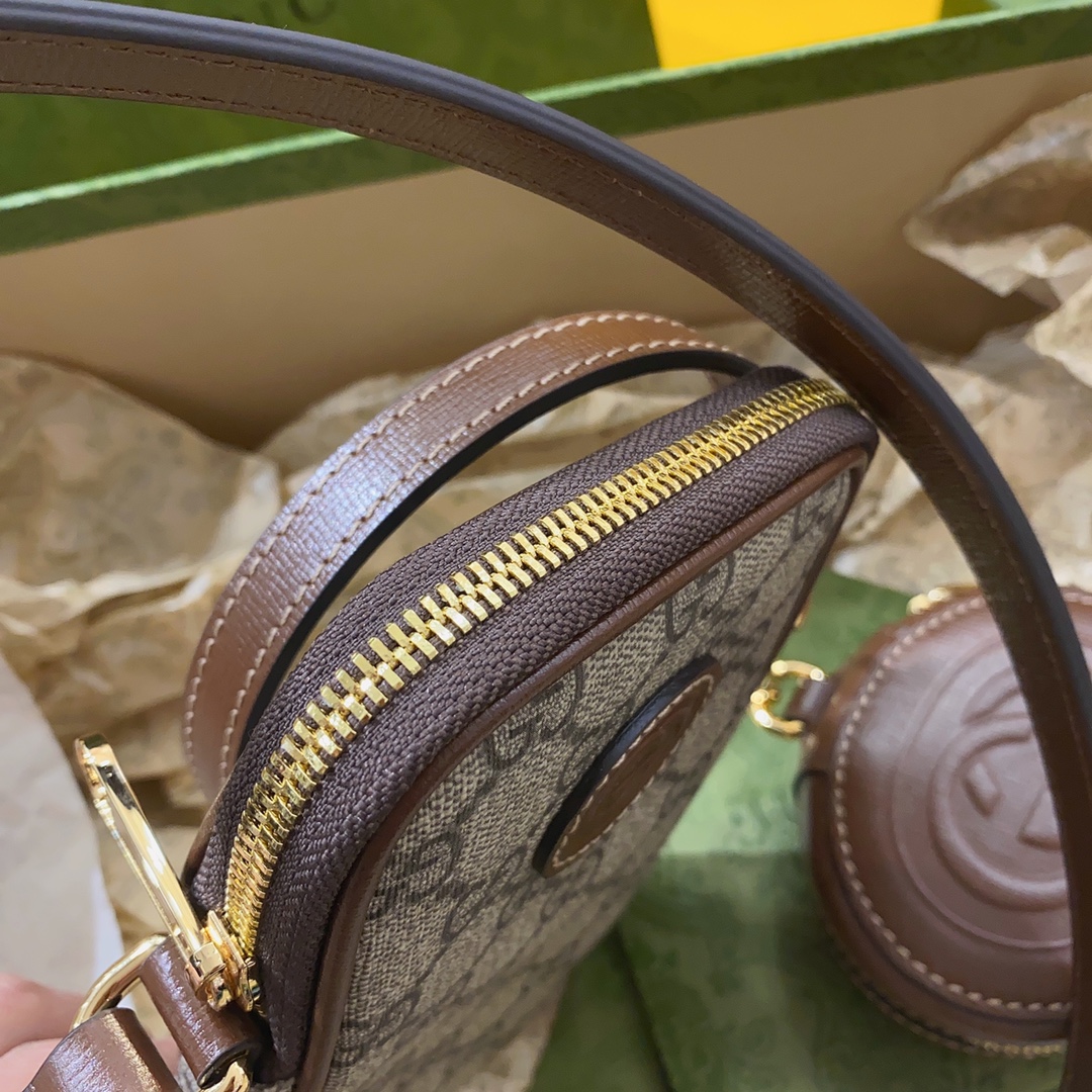 G*u*i interlocking double g phone bag-10.5*18*3cm