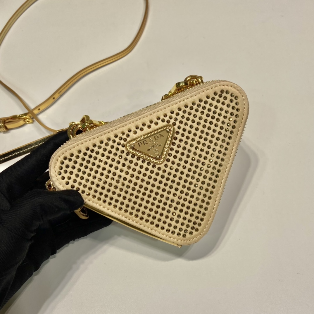 Pra*a 1nr015 double triangle bag -15*10*5cm