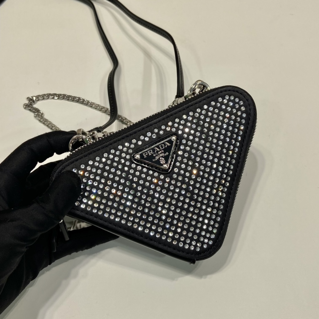Pra*a 1nr015 double triangle bag -15*10*5cm
