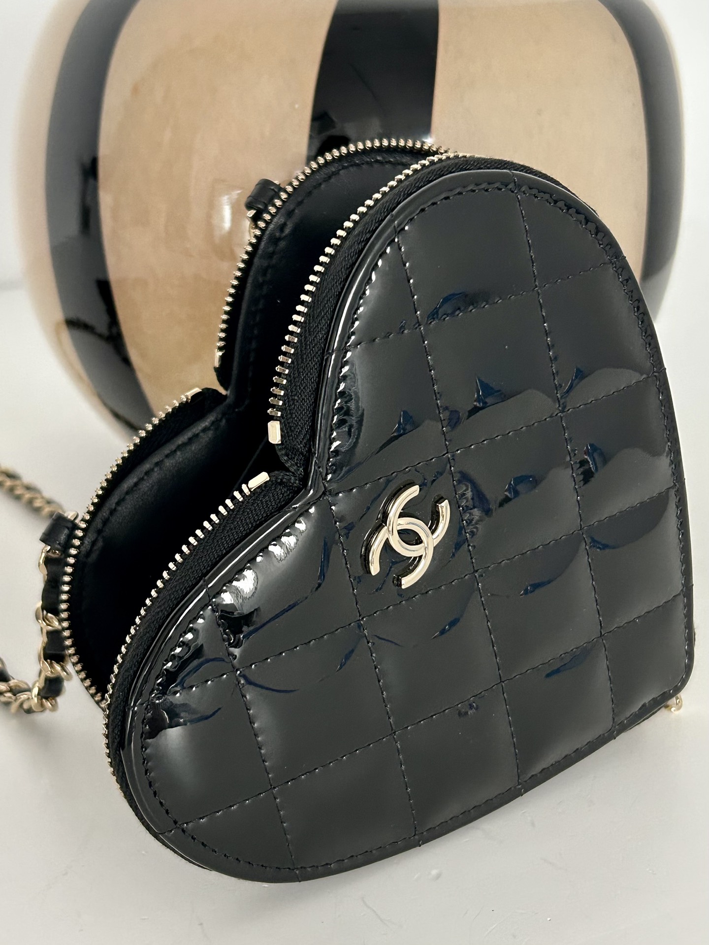 Ch@nel Love Patent Leather Twin Bag-13.3*15*2CM