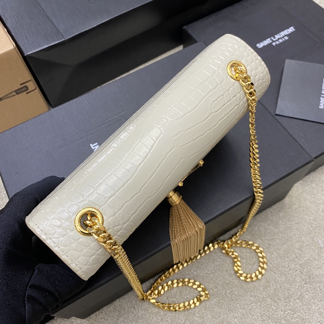 Y*L kate with tassle in crocodile-20x13.5x5.5ccm