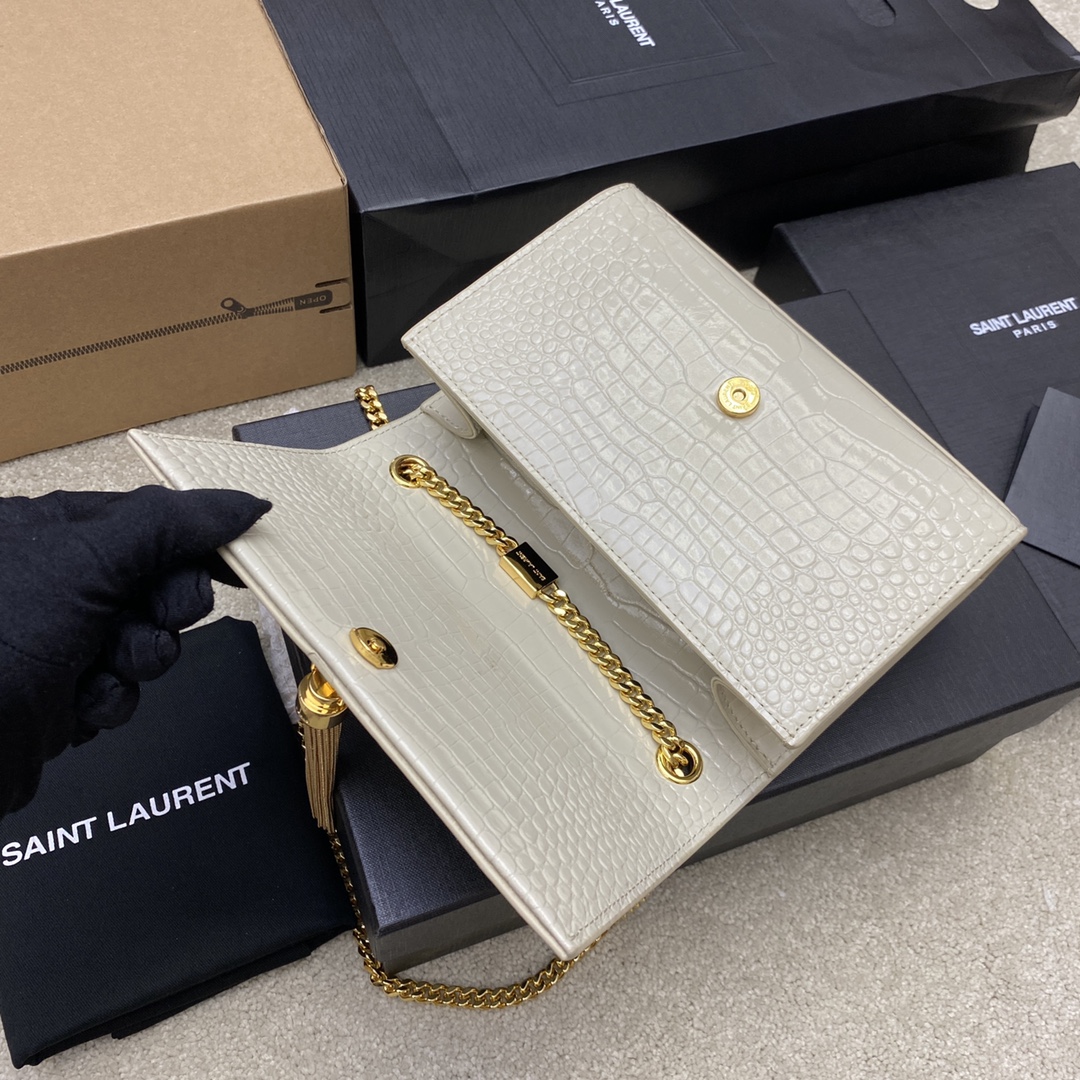 Y*L kate with tassle in crocodile-20x13.5x5.5ccm