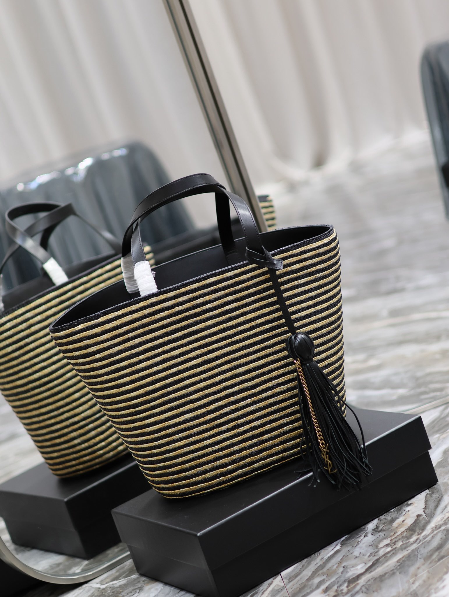 Y*L raffia rattan bag-30×28×15cm