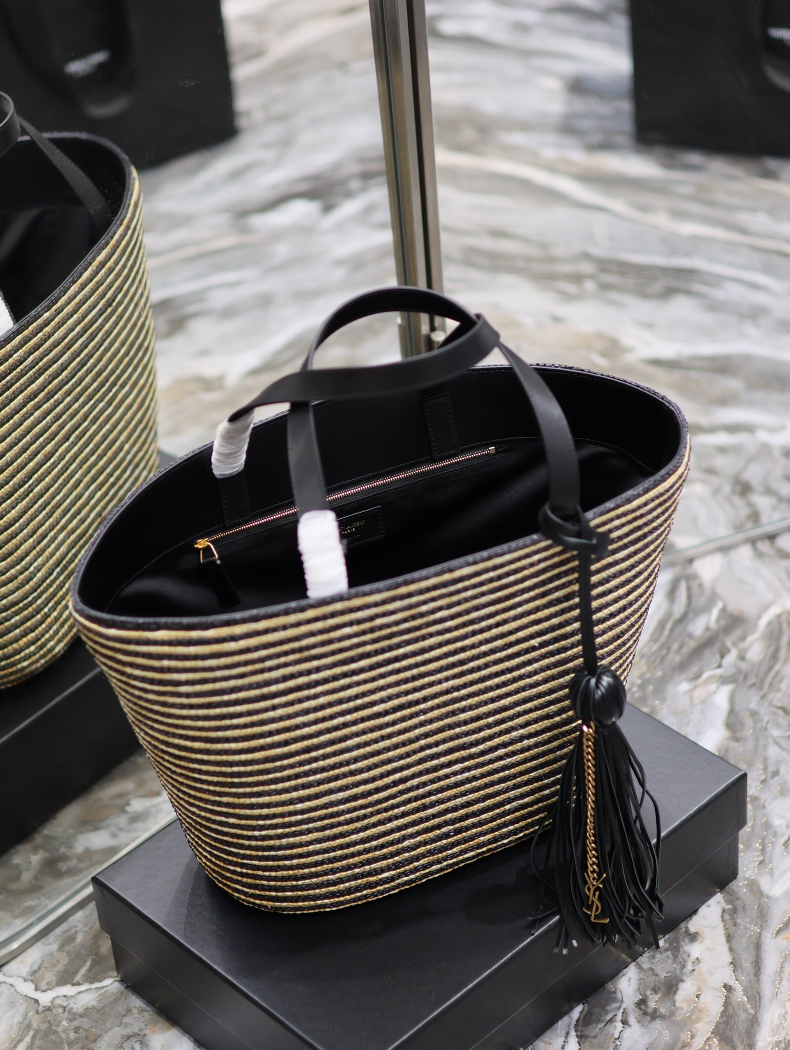 Y*L raffia rattan bag-30×28×15cm