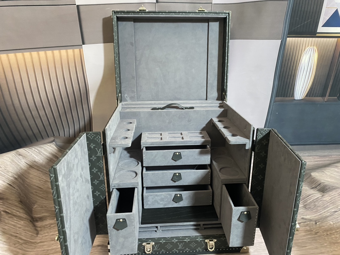 l0*is v*t0n cusT0m order small wine box (black flower + grey)-46*37*50cm