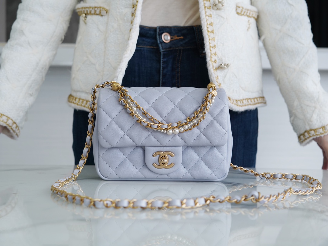 Ch@nel Flap Bag-12.5*17*5CM