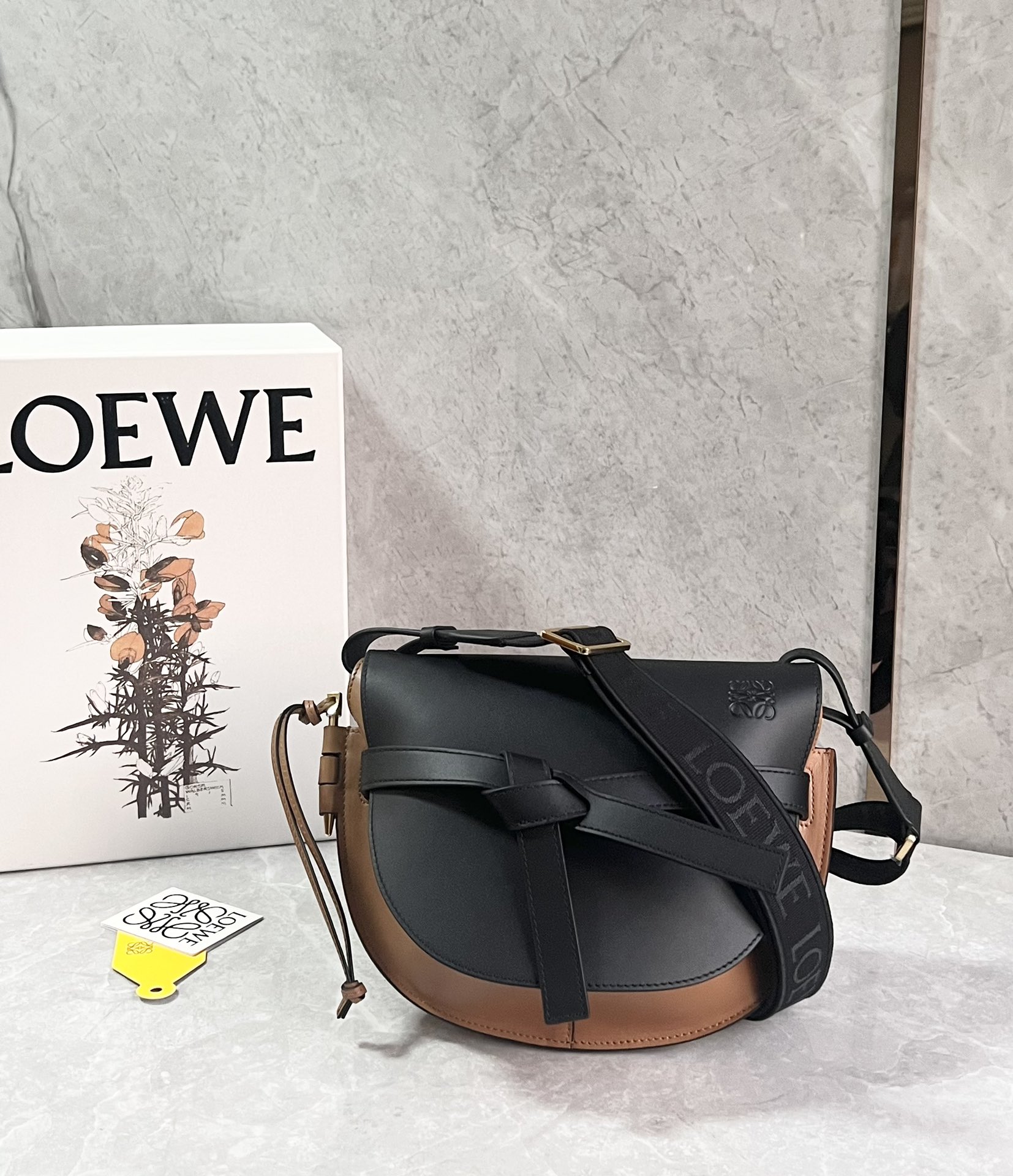 L0ew* puzzle gatedual bag-25*19*11.5cm