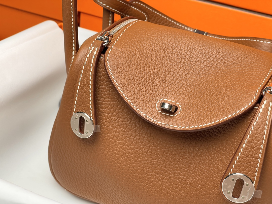 H**mes lindy 19-tc leather-19cm