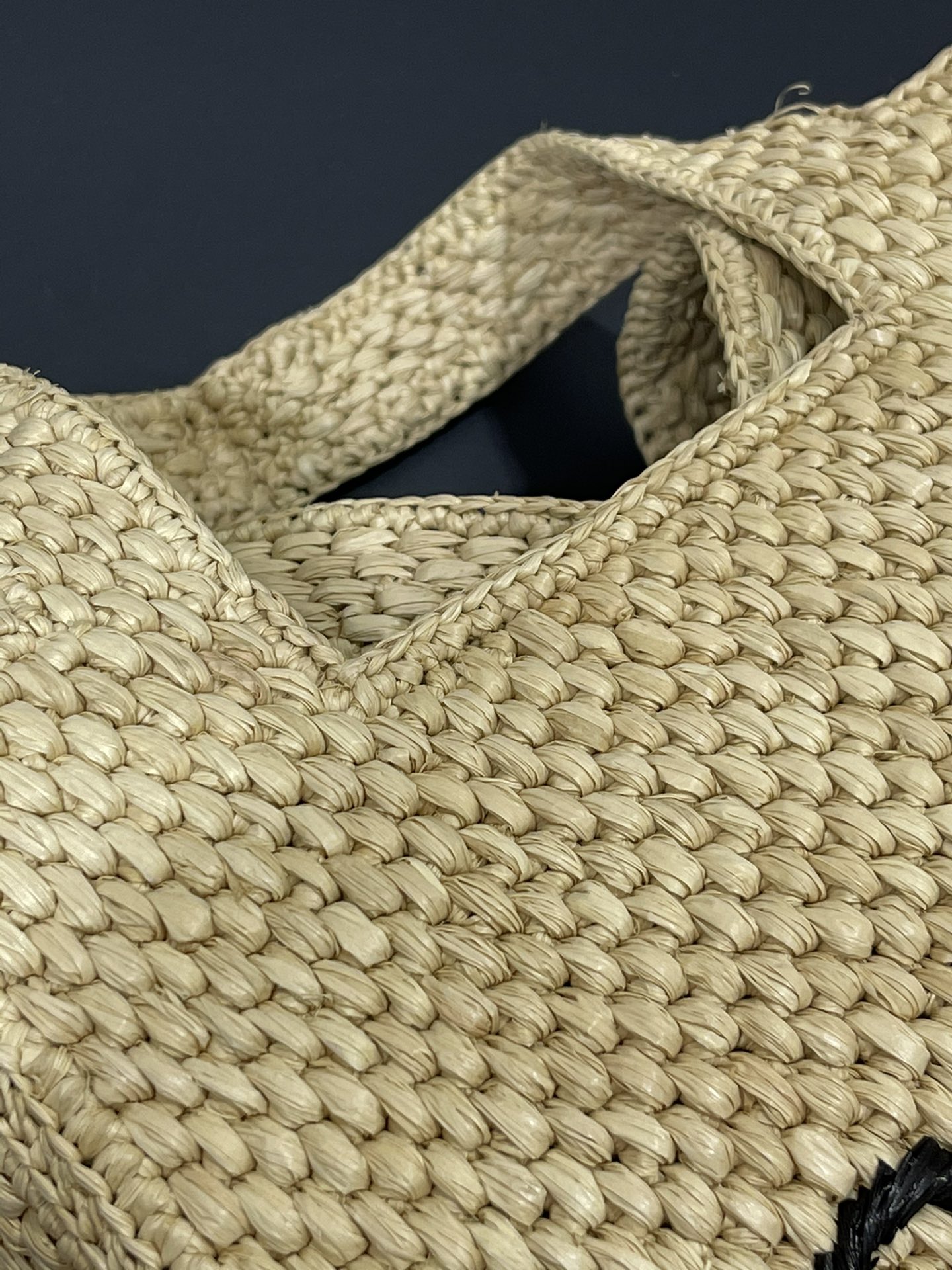 L0ew* raffia font tote bag-24✕11✕19.5cm
