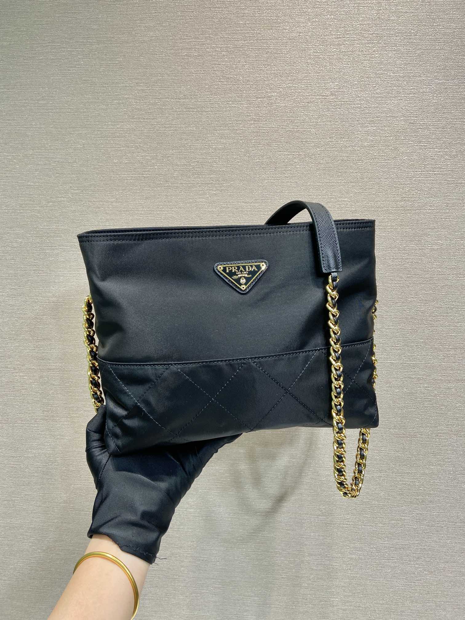 Pra*a vintage tote bag-1bd645-25*21*8cm